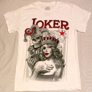 White graphic tee shirt sleeve